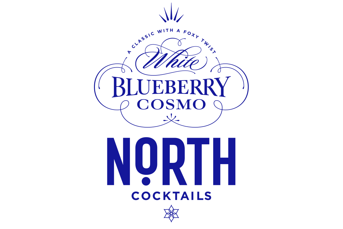 North cocktails premium vodka hvit blåbær white blueberry cosmo logo
